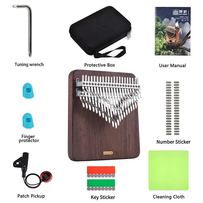 Portable Chromatic Kalimba 42 Key Black Walnut Thumb Piano Musical Keyboard Professional Kalimba Musical Instrument Gift LT-K42W