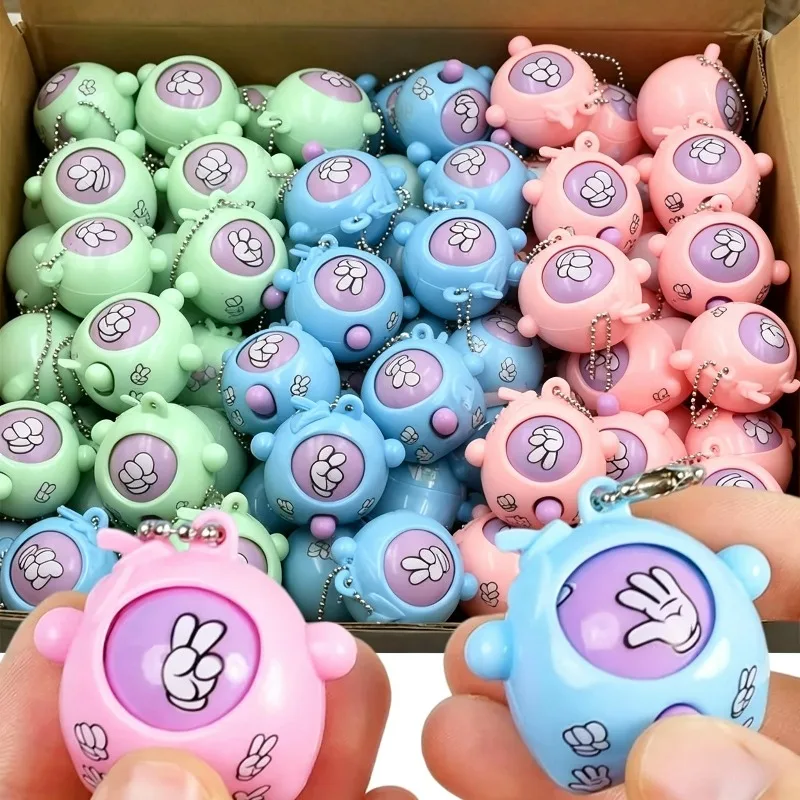 5-50pcs Mini Rock-paper-scissors Guessing Egg Game Creative Pendant Toys Key Ring for Kids Favors Birthday Party Gifts Keychain