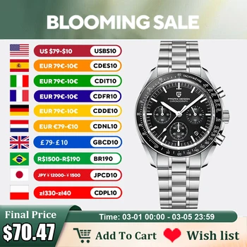 2023 neue PAGANI DESIGN Herrenuhren Top-marke Luxus Automatische Quarz Chronograph Wasserdichte Sport Edelstahl Uhr Relogio