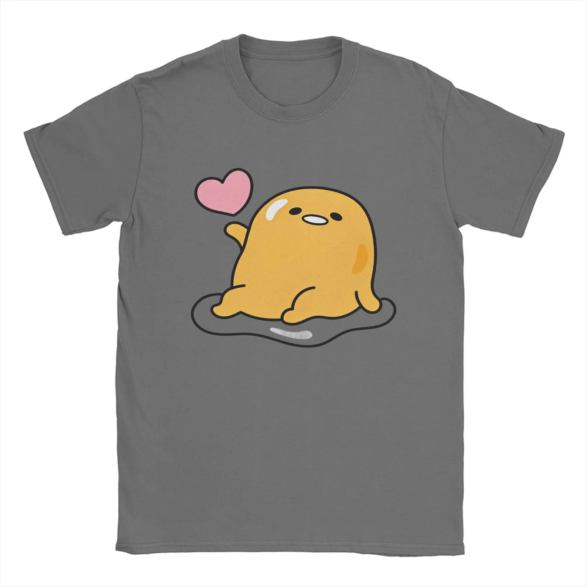 Men's T-Shirt Gudetama Love Novelty Pure Cotton Tee Shirt Short Sleeve  T Shirt Crewneck Clothes Plus Size