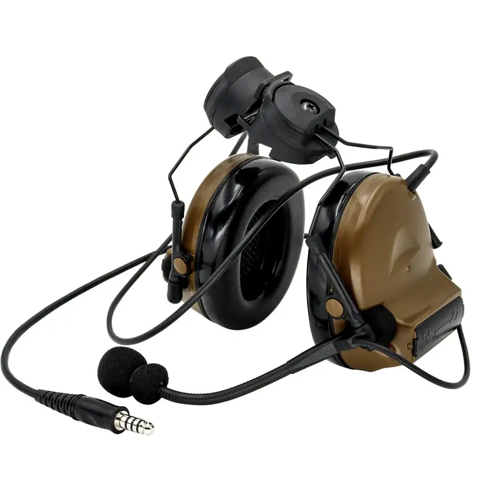 Comtac II Helm Bracket Versi Headphone Pickup Pengurangan Kebisingan Hearing Protection Taktis Headset Airsoft Berburu Earphone