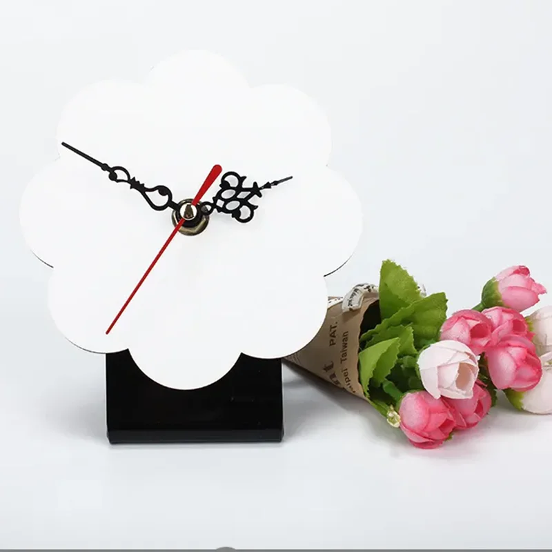2Pcs Sublimation Blank MDF Wooden Wall Clock DIY Photo Printing Living Room Kitchen Home Decoration Gift