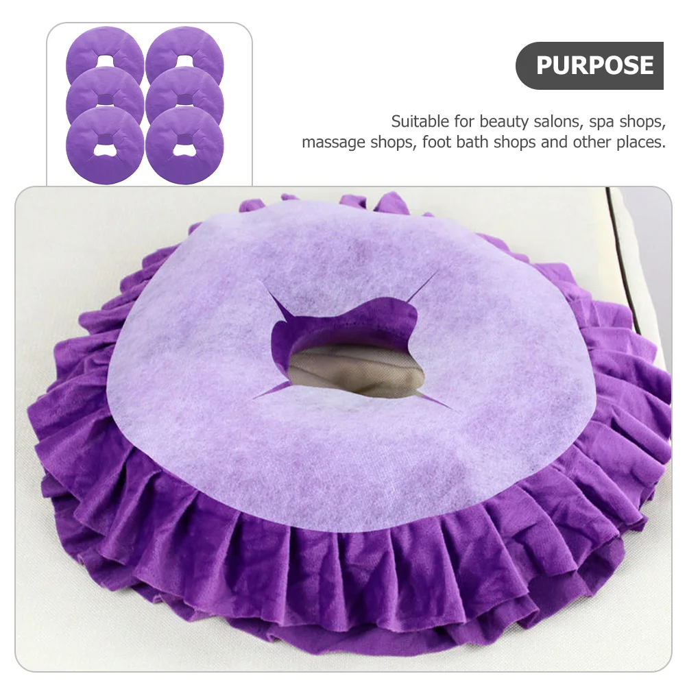 

100 шт. одноразовые массажные подушечки для лица, дышащие чехлы на подголовники, салонный спа, массажный стол, чехлы с отверстиями, удобные косметические принадлежности