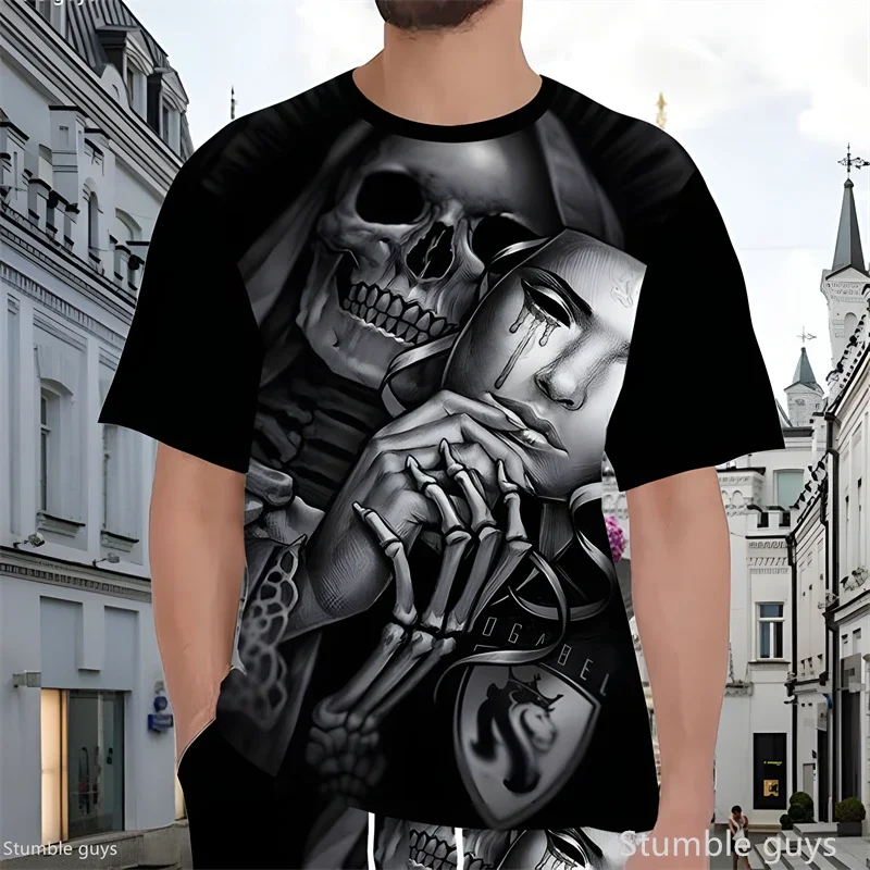 Sommer Herren Übergroßes Alltags-T-Shirt mit Anime-Print Locker Geschnitten Kurzarm Atmungsaktiv Leichtgewichtig Große Größen Jersey
