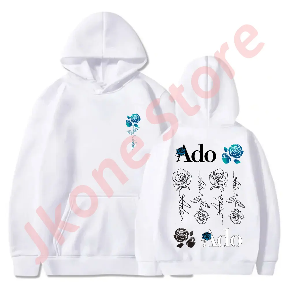 Ado Blue Rose hoodie Wish World Tour Merch pullover Wanita Pria Mode Kasual Logo Sweatshirt