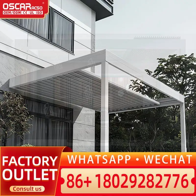 

Автоматическая водонепроницаемая уличная беседка, алюминиевая биоклиматическая жалюзированная крыша для сада, патио, перголы