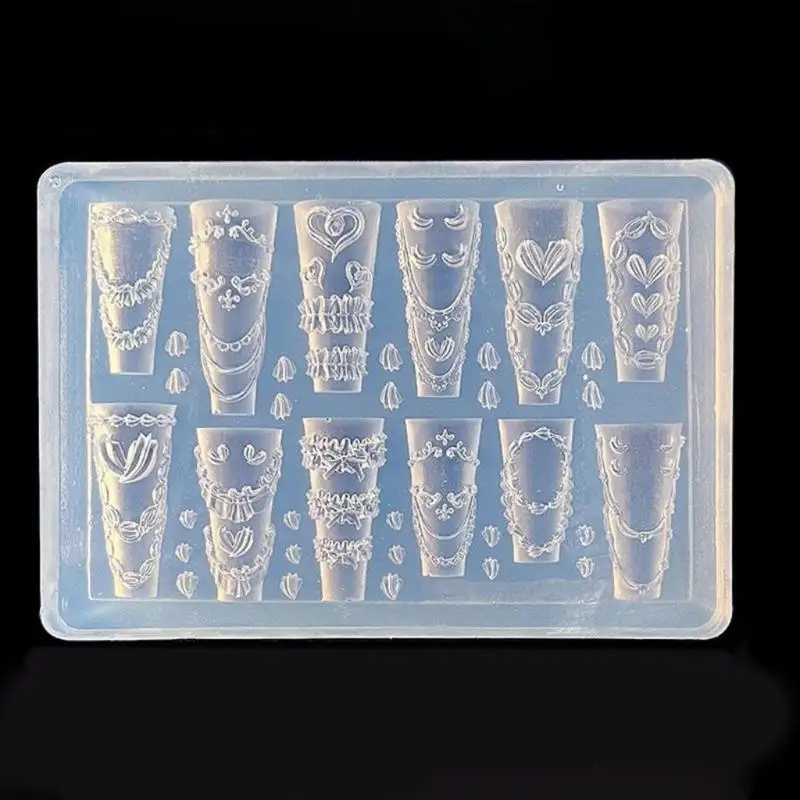 A52E Silicone Art Moulds Cream Lace Silicone Template Designing Tool