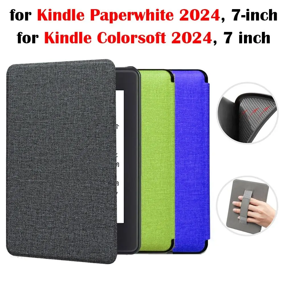 TPU Colorsoft Case with Hand Support Auto Wake/Sleep eReader Cover Soft Slim for Kindle Paperwhite 2024 7 inch (12th Gen)