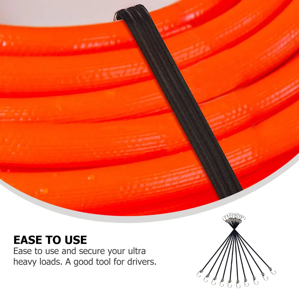 

10pcs Strap Elastic Fastening Belt Large Cargo Binding Belt Straps Moving Bands Tensioner Secure Loads Camping Hiking