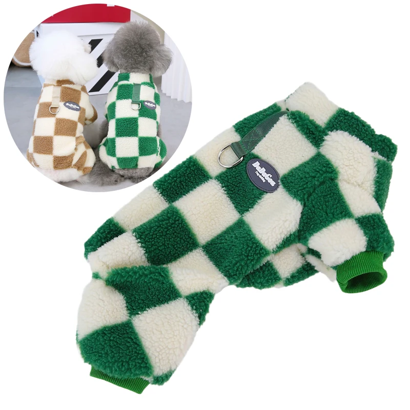 Autumn Winter Cat Dog Jumpsuit Classics Plaid Pet Pajamas for Small Dogs Cats Shih Tzu Dachshund Puppy Kitten Clothing Pullovers