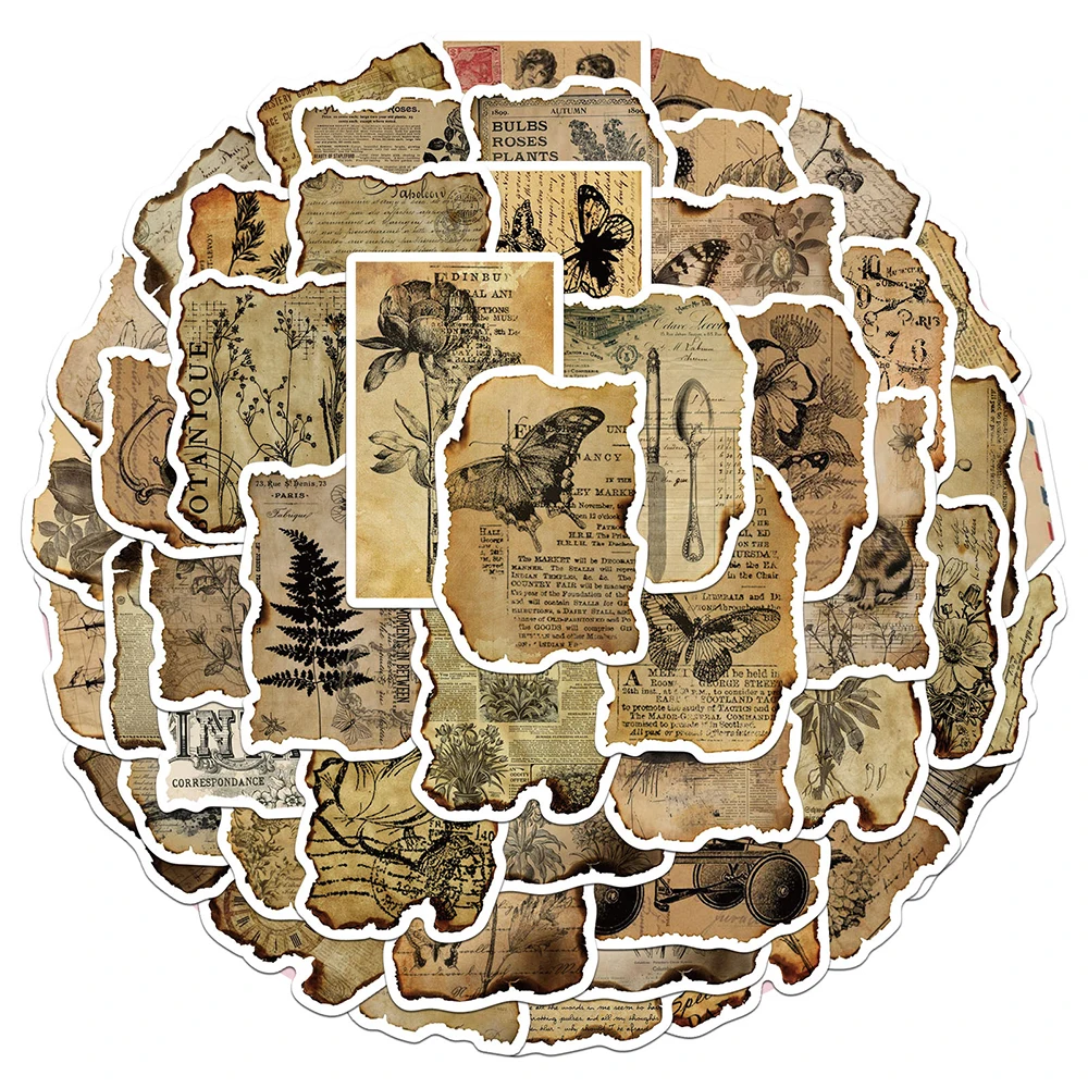 10/30/50pcs Retro Simple Manuscript Graffiti Stickers Cartoon Decoration Decals for Notebook Laptop Suitcase Cool Vinyl Sticker