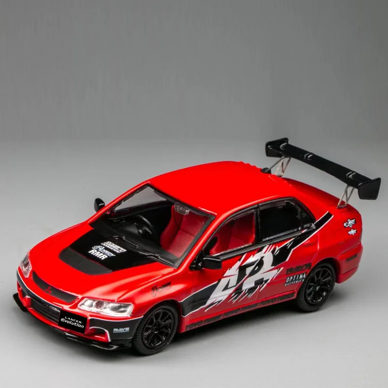รถแข่งโลหะผสมสเกล 1/64 รุ่น Speed GT Lancer Evolution EVO IX ของเล่นรถจำลองขนาดเล็กสำหรับเด็ก