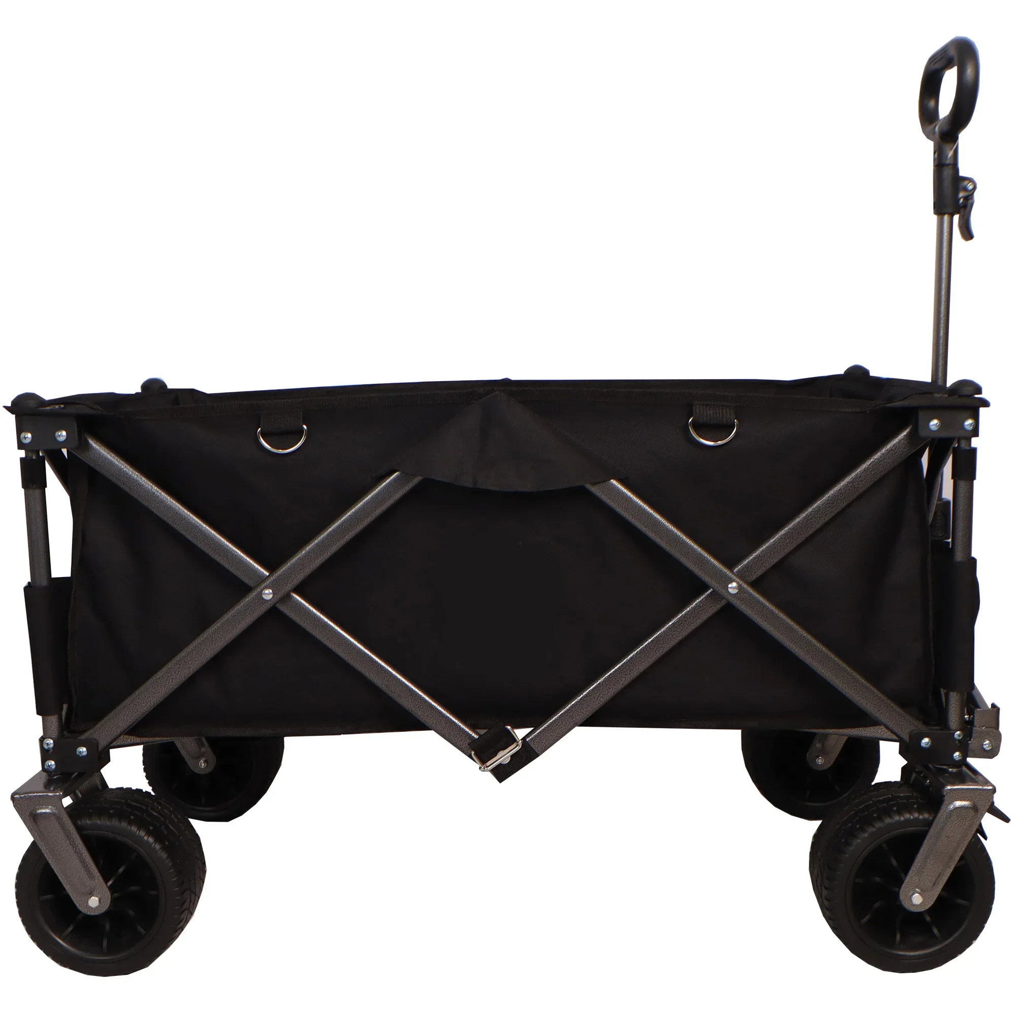 Carrito de playa práctico y resistente con asa ajustable y soporte para bebidas para compras, camping, jardín y exteriores