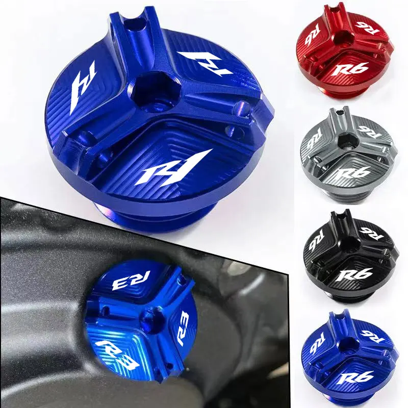 Motorcycle CNC Engine Oil Filler Cap Oil Plug Cover Accessories YZF-R1 R6 For Yamaha YZF R1 R3 R6 R7 R1M YZFR1 YZFR3 YZFR6 YZFR7