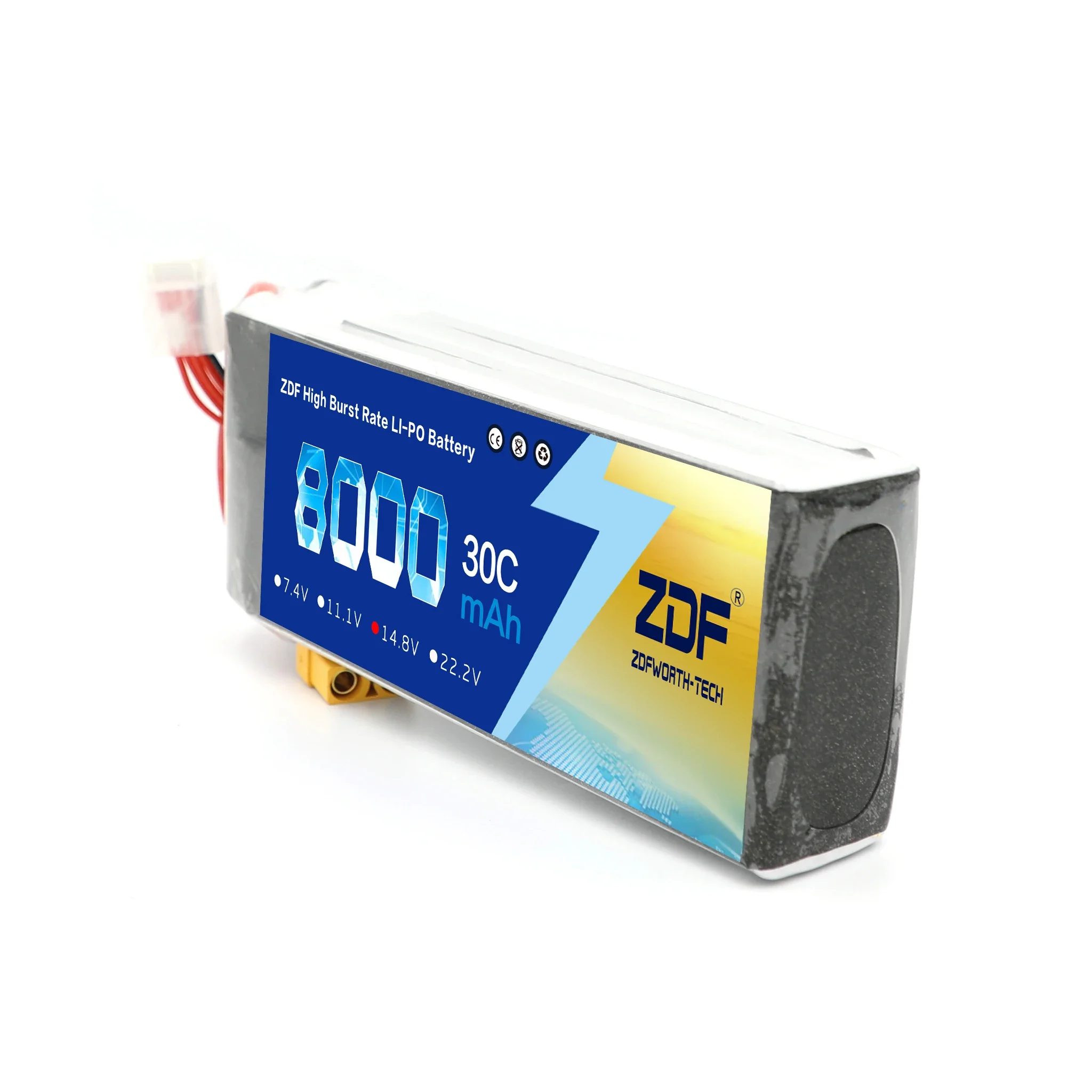 Zdf power nova bateria lipo de capacidade total 14.8v 4S 8000mah 30c-60c rc akku bateria para avião helicóptero barco fpv drone uav