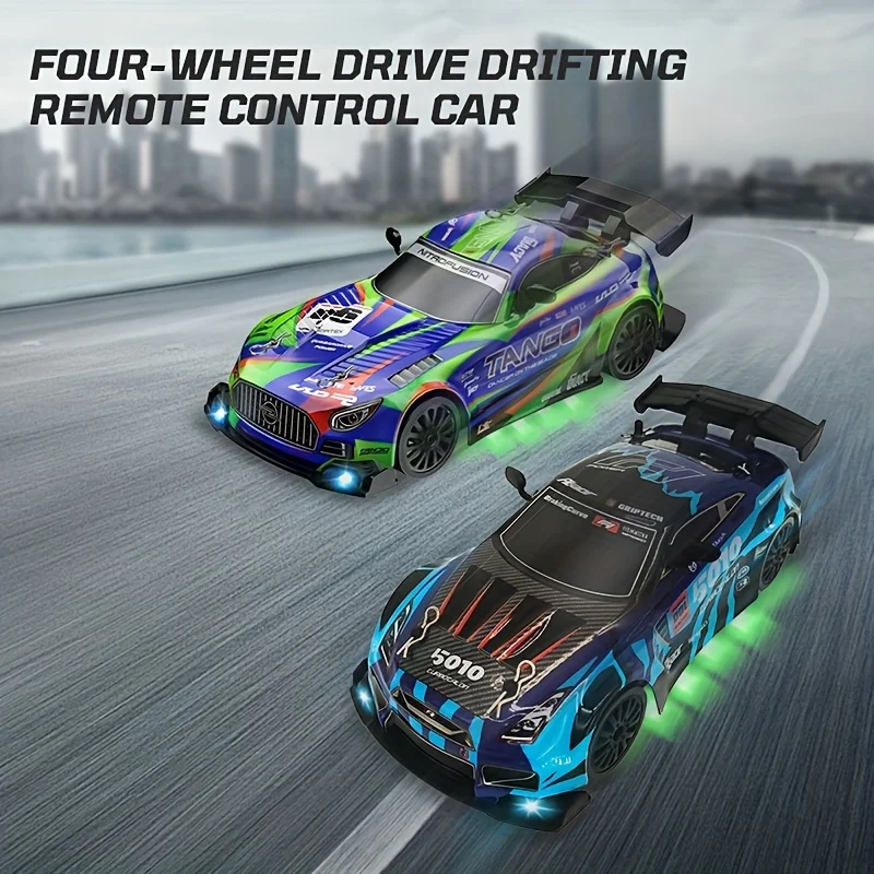 

1:24 RC Drift Sports Four-wheel Drive Car With LED Lights Remote Control Racing High Speed Vehicle Kids Toys Multiplayer Game