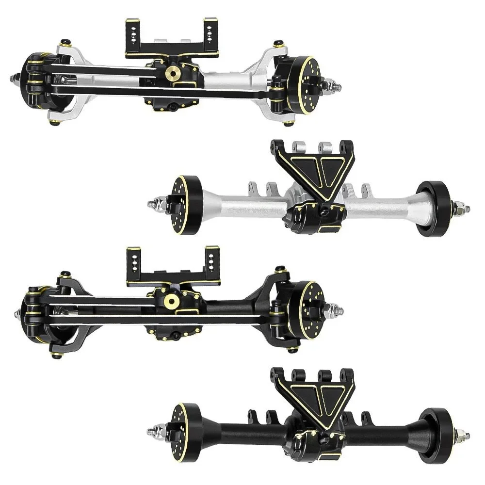 Aluminum Portal Axle Set Front Rear Brass Knuckle 1144 Steel for Redcat Ascent-32 1/32 RC Crawler Upgrade