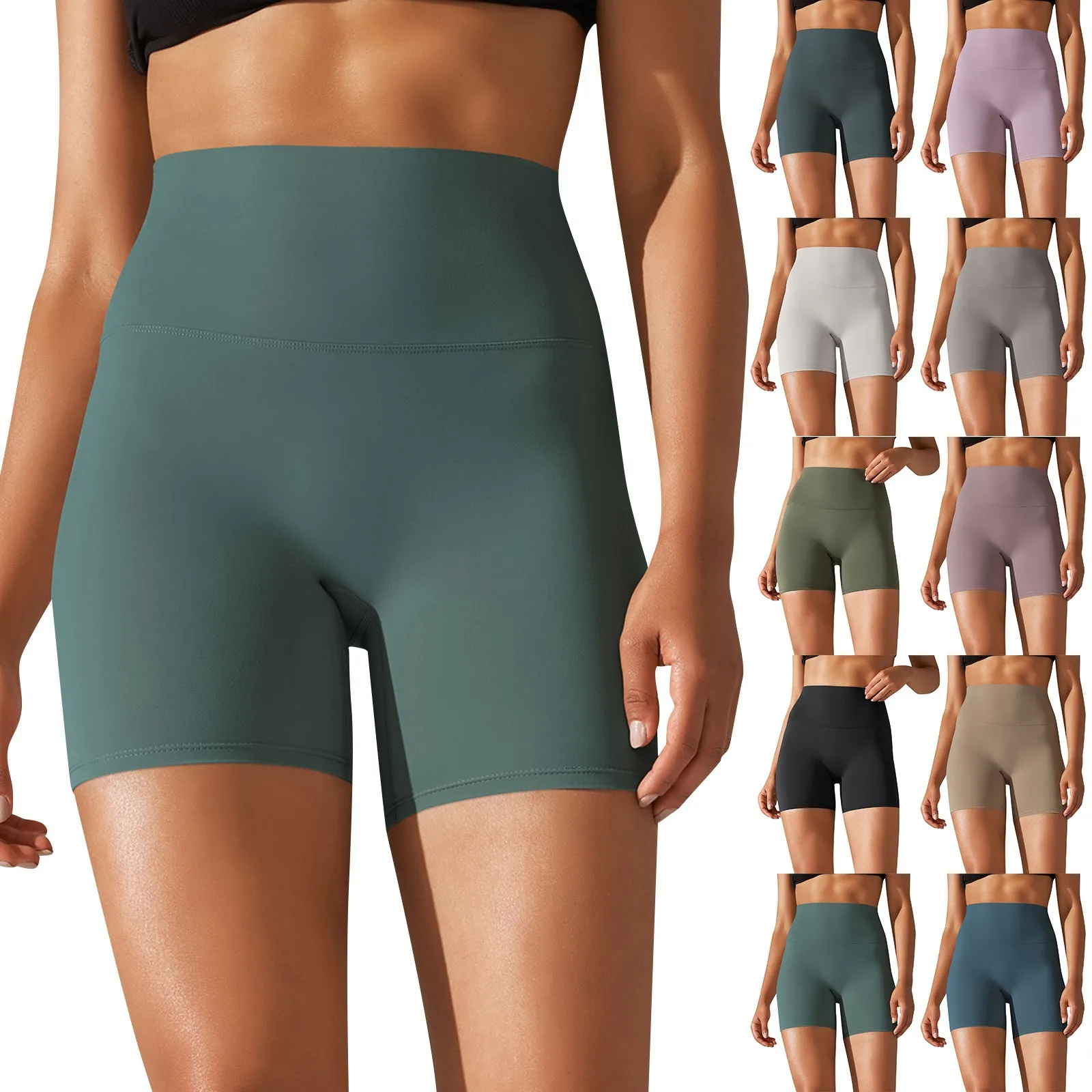 Pantaloncini corti da donna sportivi da yoga Legging fitness pantaloncini attillati pantaloncini a vita alta a prova di squat pantaloncini da palestra per allenamento ciclismo ad asciugatura rapida