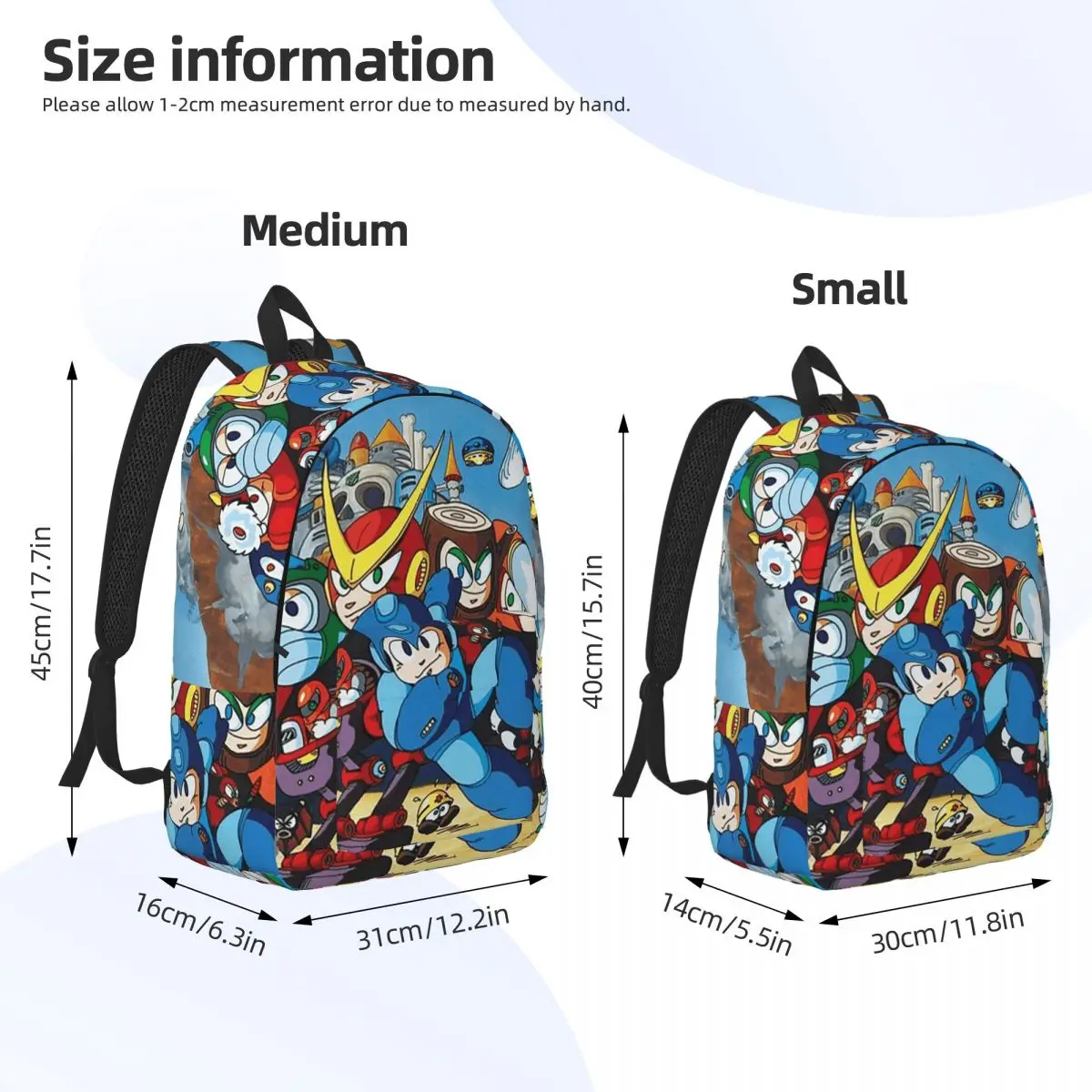 Classic Megaman  Backpack Daypack Large Capacity Kids BookBag School Bag Shoulder Bags for Boys Girls