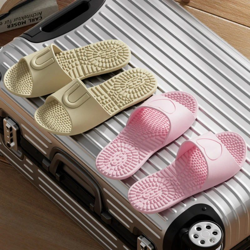 New Ultra Light Non Slip Beach Slippers for Women Soft Sole Massage Home Slides Woman Portable Folding Outdoor Flip Flops