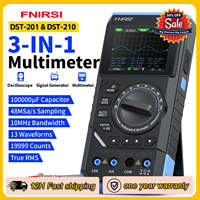 FNIRSI DST210 3-IN-1 Digital Multimeter Multi functional Tester 10MHz 48MSa/s Sampling Rate Oscilloscope 0-50KHzSignal Generator
