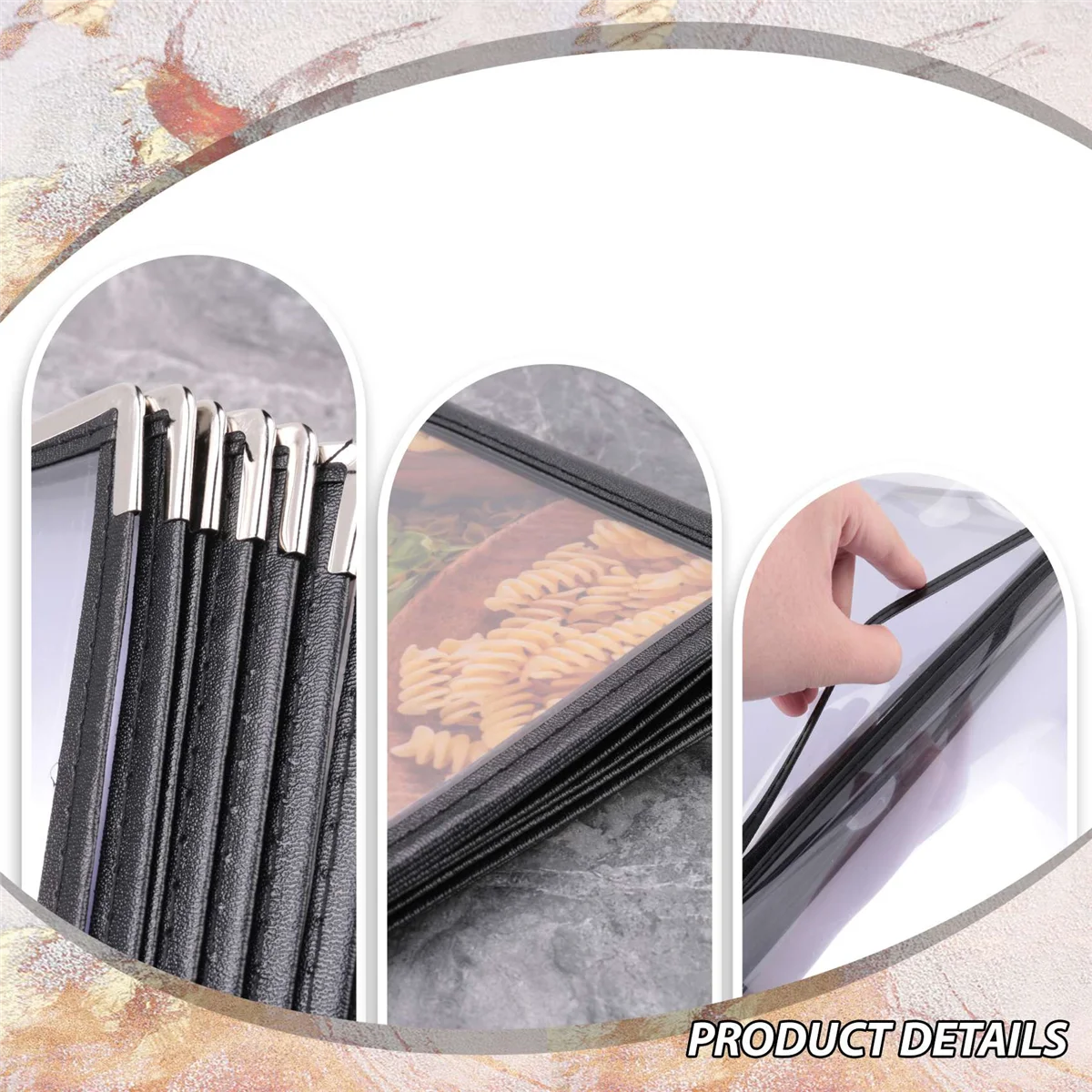 Superior Transparent Restaurant Menu Covers for A4 Size Book Style Cafe Bar 8 Pages 16 View