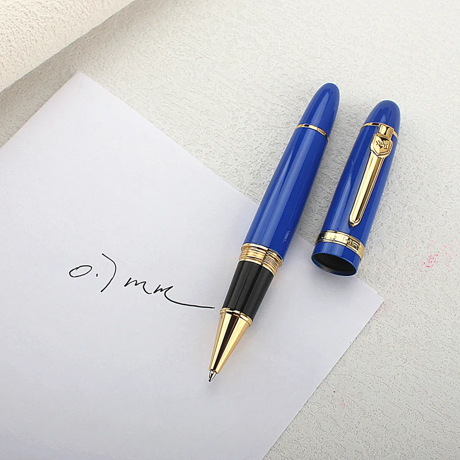 Jinhao 159 Роскошная желтая и серебряная шариковая ручка с зажимом с бархатной сумкой Бесплатная доставка ручки с роликами