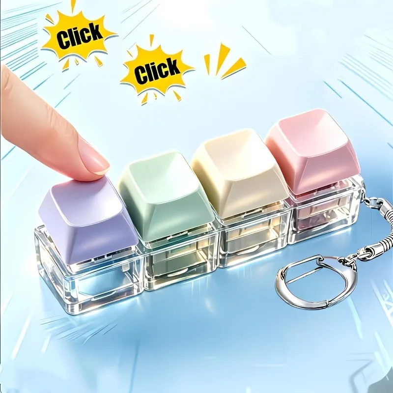 1pc Stress Toy Keychain Relaxing Body and Mind Enhancing Focus Random Color Ideal Gift Parties Holidays Halloween Christmas Gift