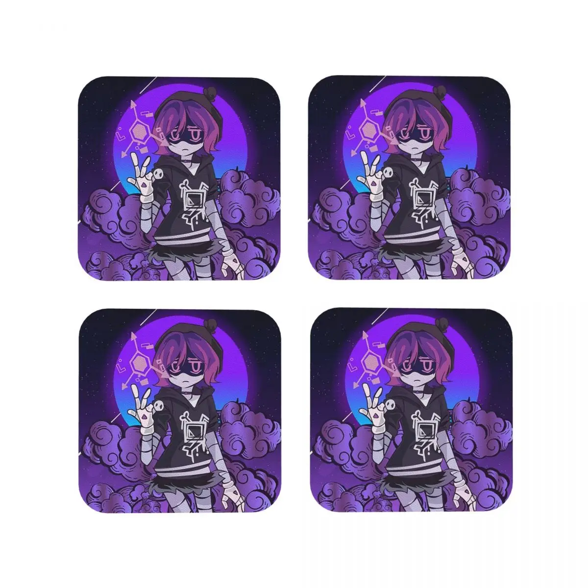 Murder Drones N And Uzi Doorman Coasters Coffee Mats Mug Cup Placemats Tableware Pads for Home Kitchen Dining Bar