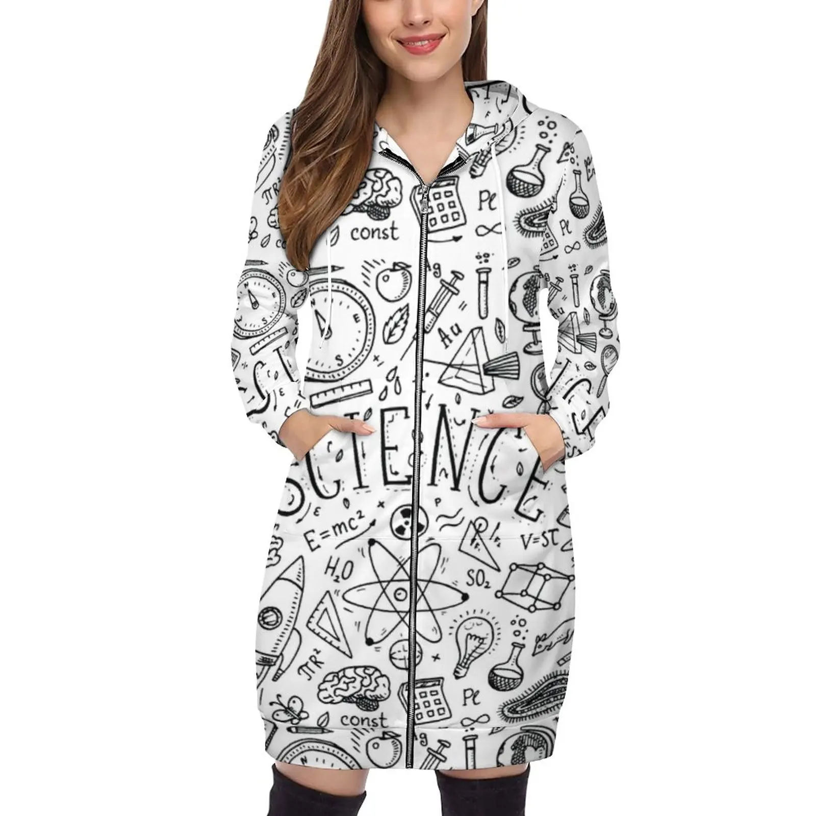 

Science Class Pullovers Hoodies Long Sleeve Hoodie Sweatshirt Printed Pocket Hooded Sweatshirts For Women Teach Teachers