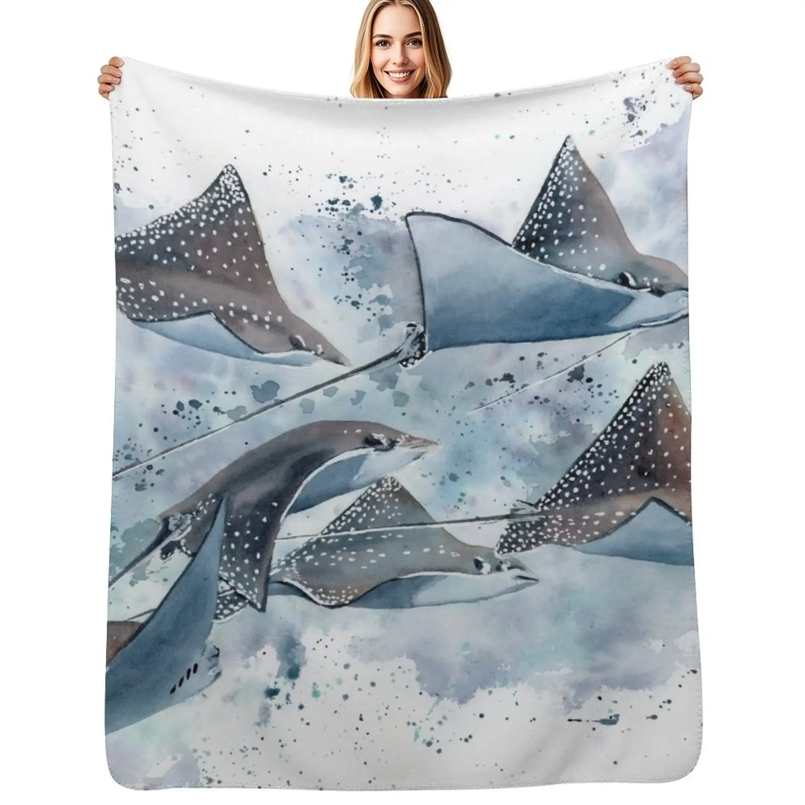 Fever Flight - Stingrays Throw Blanket Blankets For Baby Decoratives Multi-Purpose Loose anime blankets and throws Blankets