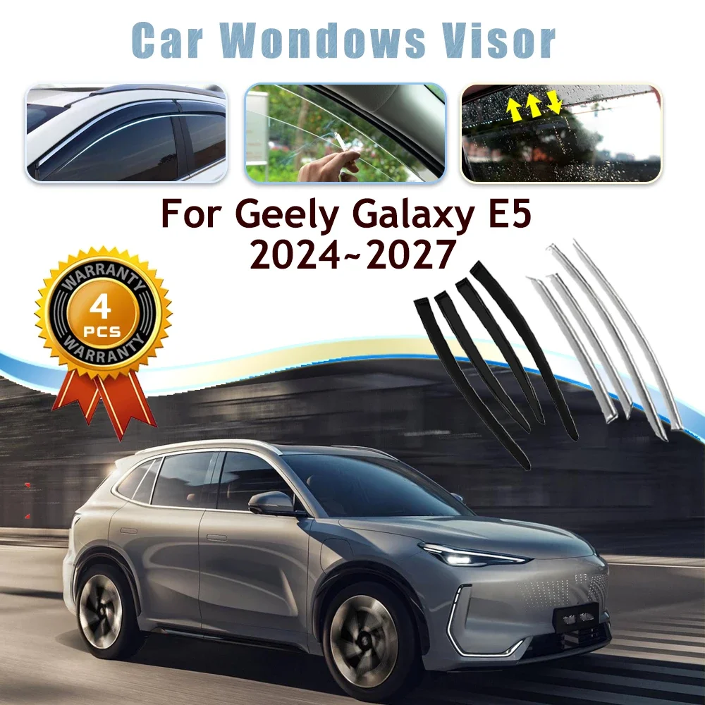 

Car Window Visor For Geely Galaxy E5 EX5 Proton e.MAS 7 2024 2025 2026 2027 Car Rain Guard Deflector Trim Cover Auto Accessories