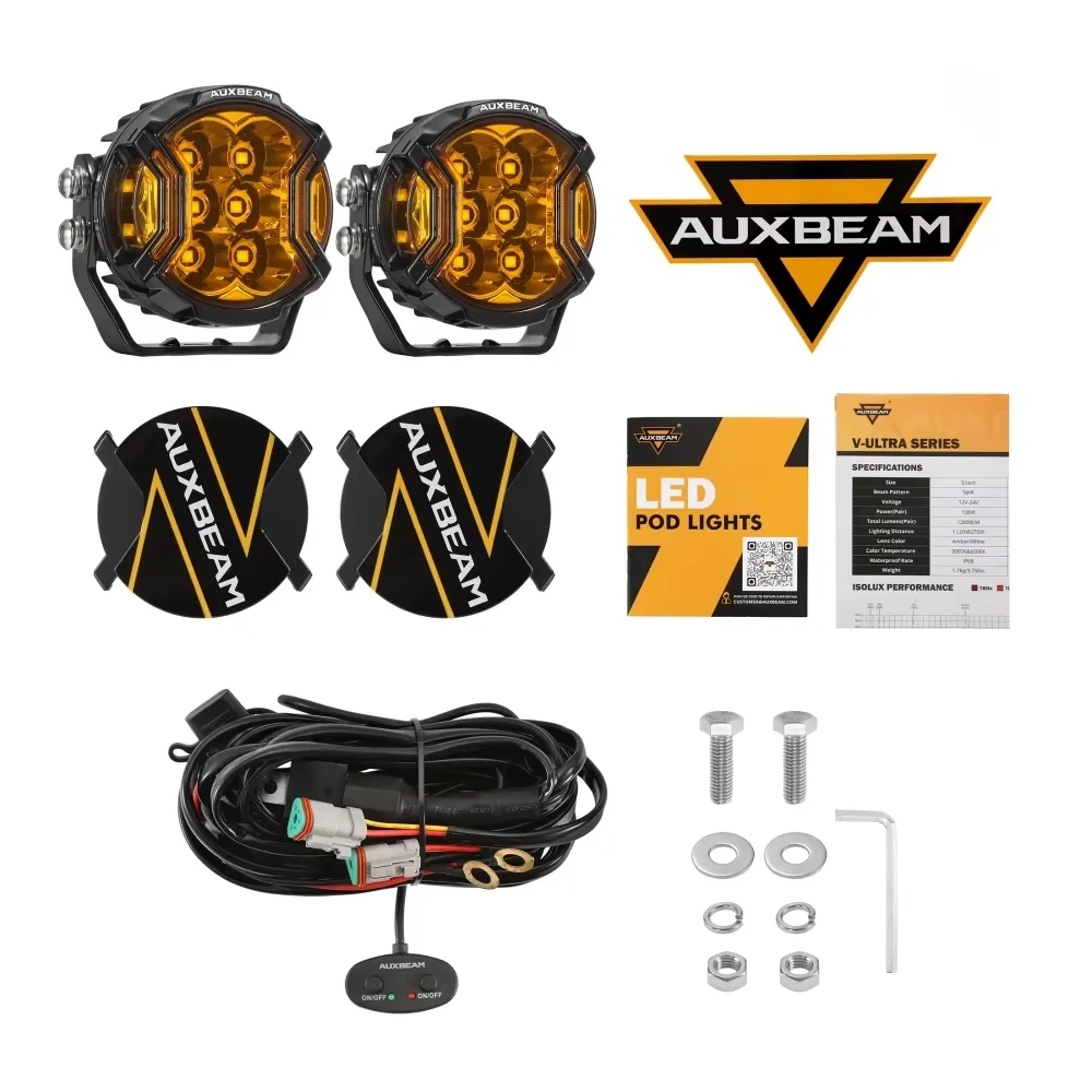 AUXBEAM LED ドライビングライト 3/5/7 インチ スポットフラッドコンボ