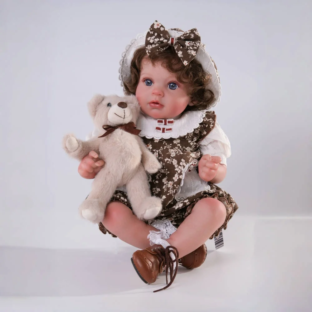 Cloveray 24 polegada realista reborn bebê boneca pano de vinil corpo bonito macio calmante boneca original de alta qualidade brinquedo artesanal presente do miúdo
