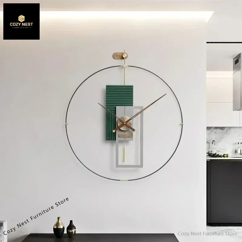 Spain Metal Nordic Creative Wall Clocks Luxury Large Pendulum Wall Clocks Living Room Modern Aesthetic Home Decoration Gifts