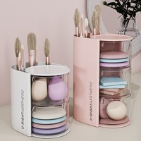 Pen holder, beauty egg, powder puff storage box, eyebrow brush  rack, multi-layer rotatable drawer, cosmetics  box