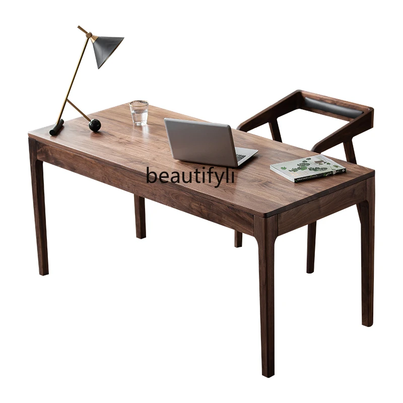 

North American Black Walnut Desk Study Solid Wood Writing Desk American Simple Desk