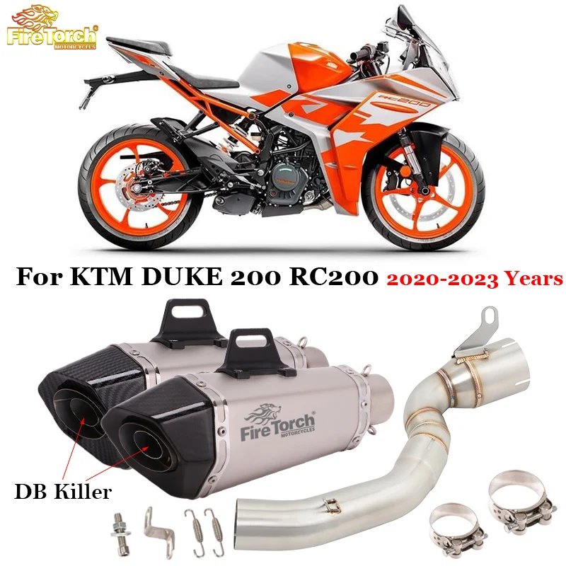 

Slip On For KTM DUKE200 DUKE 200 RC200 2020 - 2023 Motorcycle Exhaust Modified Muffler Moto Middle Link Pipe Connecting 51mm