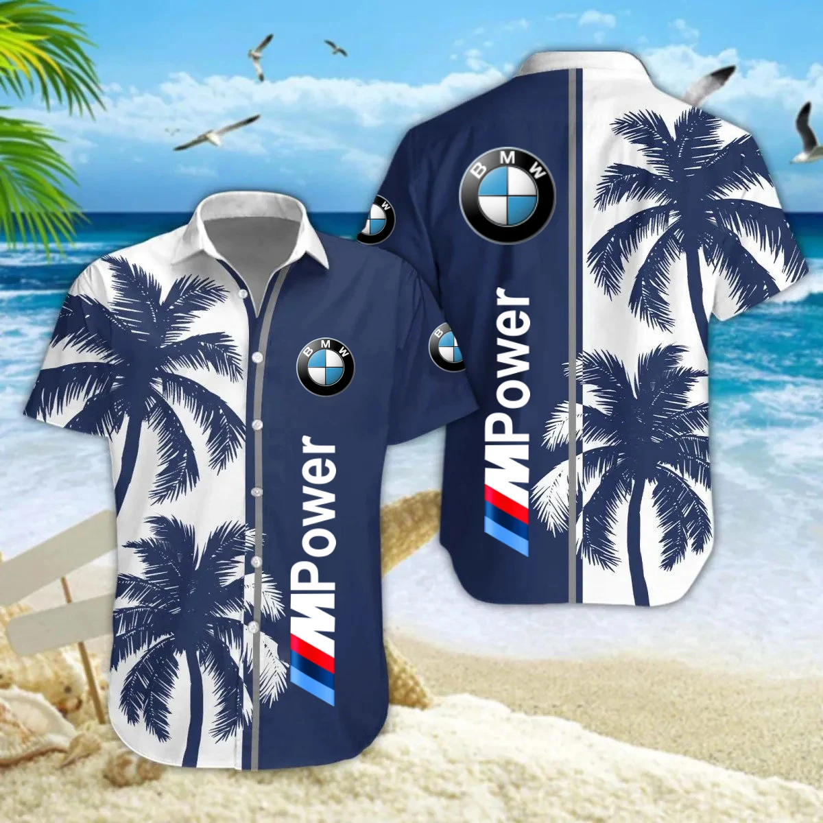

Summer Coconut Print Shirt Men's Hawaiian Shirt Beach Casual Fashion Shirt Beach Landscape Elements BMW short-sleeved Shirt