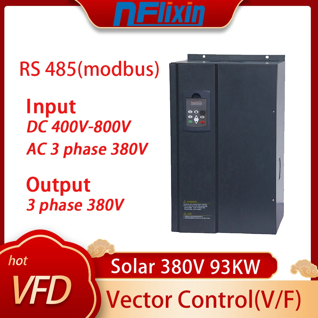 

HOT! solar VFD 380V Variable Frequency inverter DC to AC three-phase converter 75/93/110/132KW with MPPT Control solar pump VFD