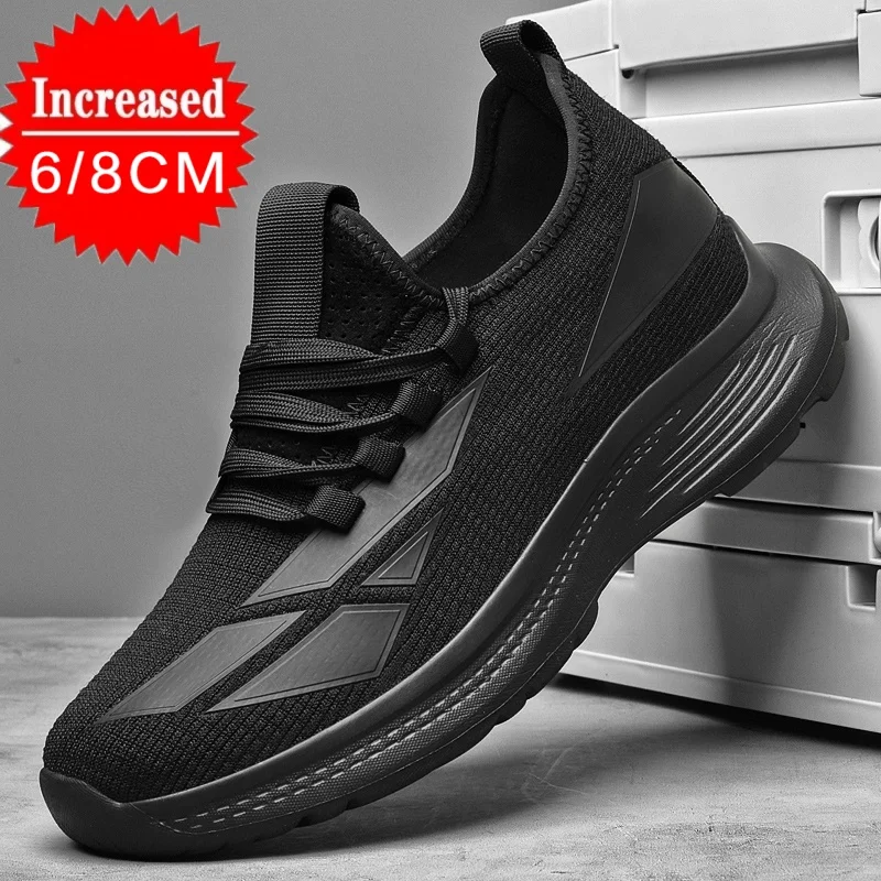 

Мужские повседневные кроссовки для увеличения роста на 6/8 см, дышащие уличные кроссовки, мужские беговые кроссовки с сетчатой мягкой подошвой