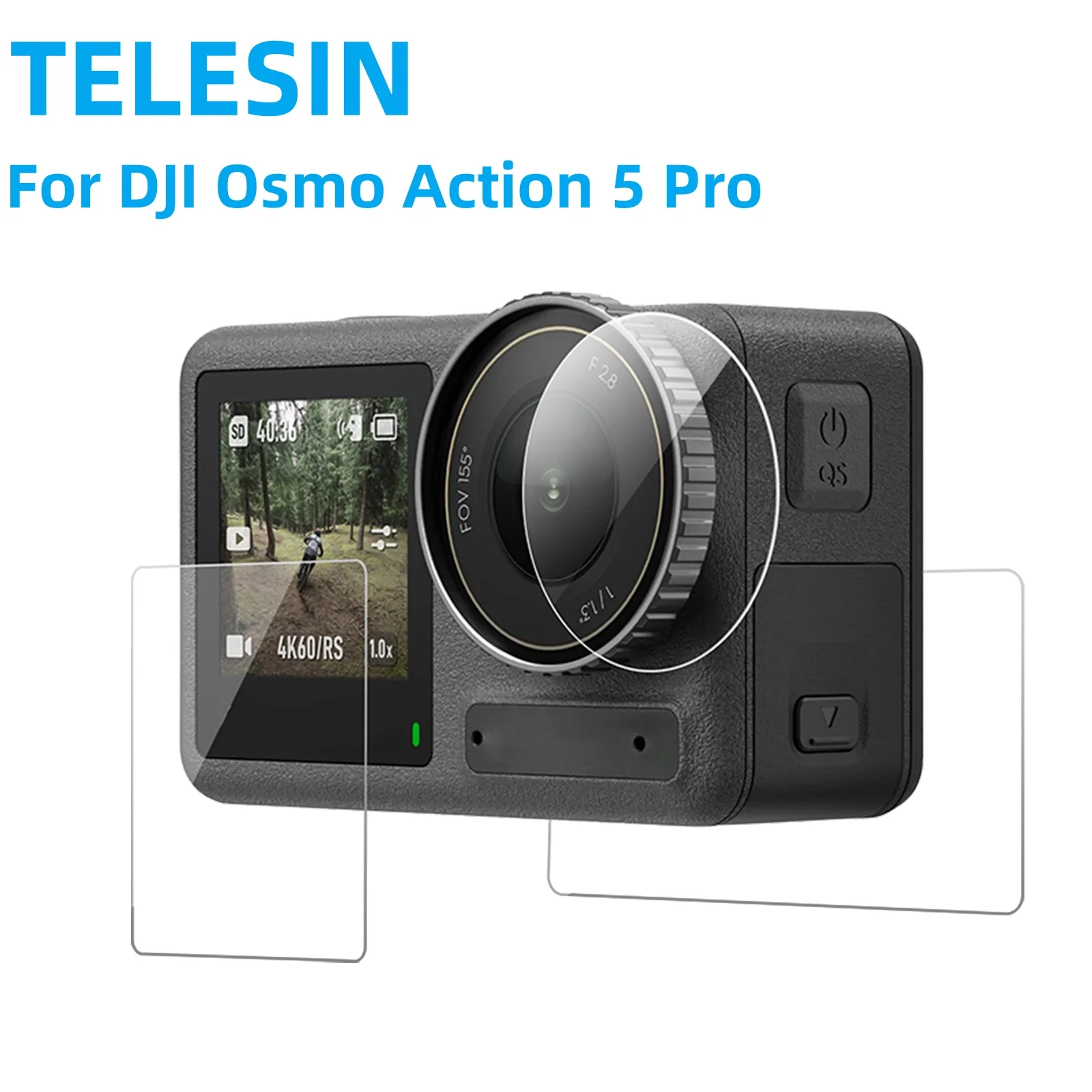 

TELESIN HD Tempered Film Lens Protective Dustproof Ultra-Clear Tempered Glass Camera Protective Film For DJI Osmo Action 5 Pro