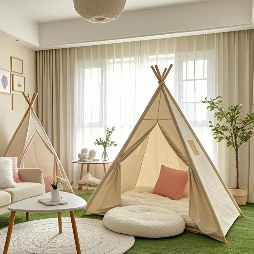 

Portable Children's Indoor Cam Tent Indian White Picnic Cam Decorative Small House Blanket Foldable Outdoor Gear