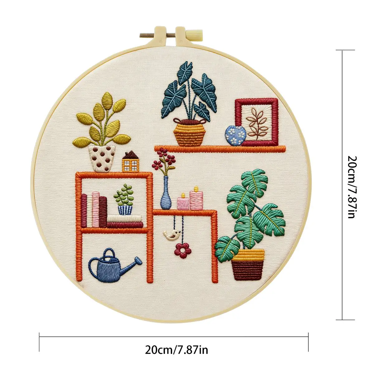 1 Stück 20X20CM/15X15CM 7,87/6,3 Zoll Regal-Stickerei-Starter-Kit DIY-Kit DIY-Stickerei-Set Handarbeiten Malerei – Detail 4