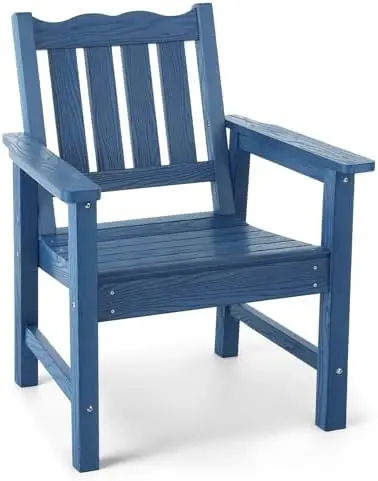 All-Weather Patio & Garden Chair, Outdoor Dining Chair with Curved Backrest, 400 lbs Support, for Backyard, Garden