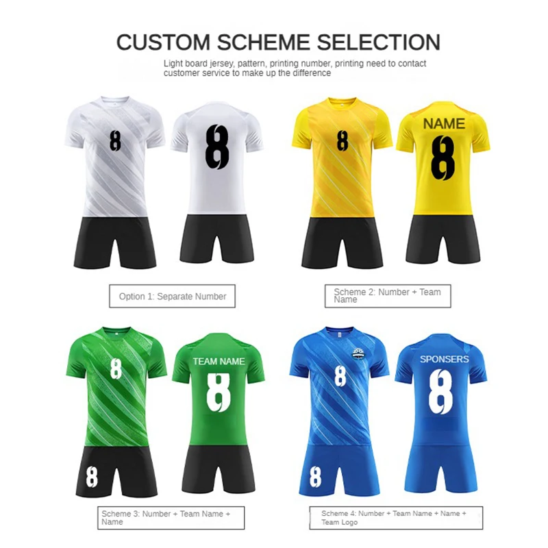 Custom Children Football Jerseys Sets DIY name Men Soccer Clothes Child Football Uniforms print logo Women Soccer Training Suit