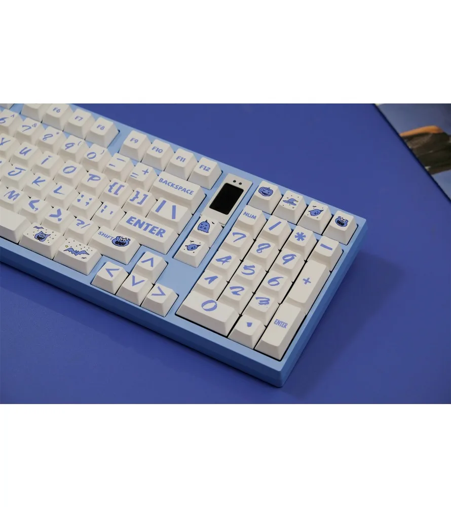 

Blue pixel keycap PBT original highly sublimated mechanical keyboard cap wooting