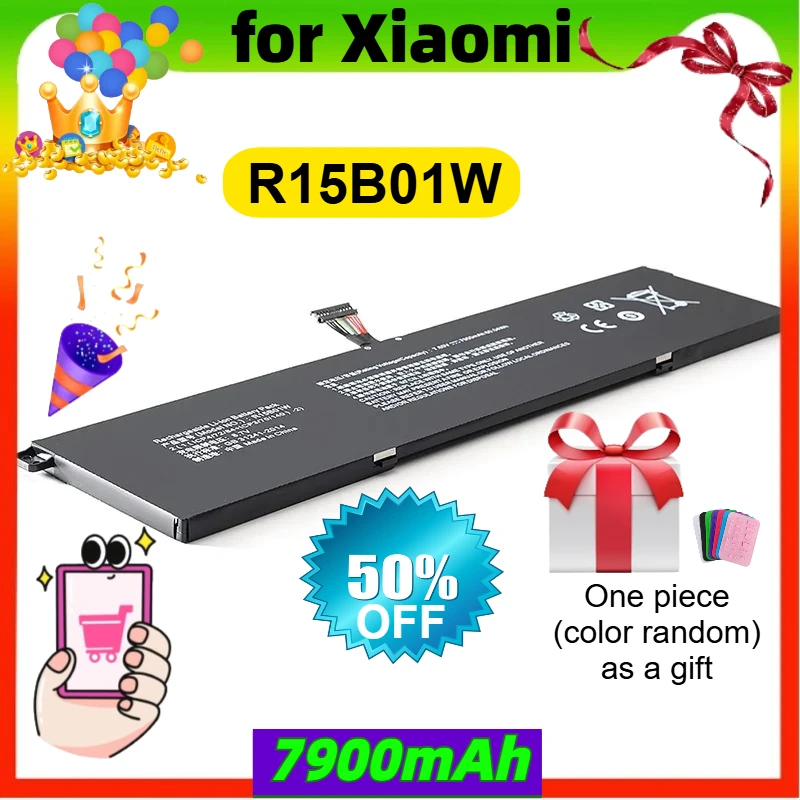 Аккумулятор для ноутбука R15B01W для Xiaomi Pro 15,6 дюймов серии TM1701 171501-AQ TM1707 Ноутбук 7900 мАч 60,4 Втч