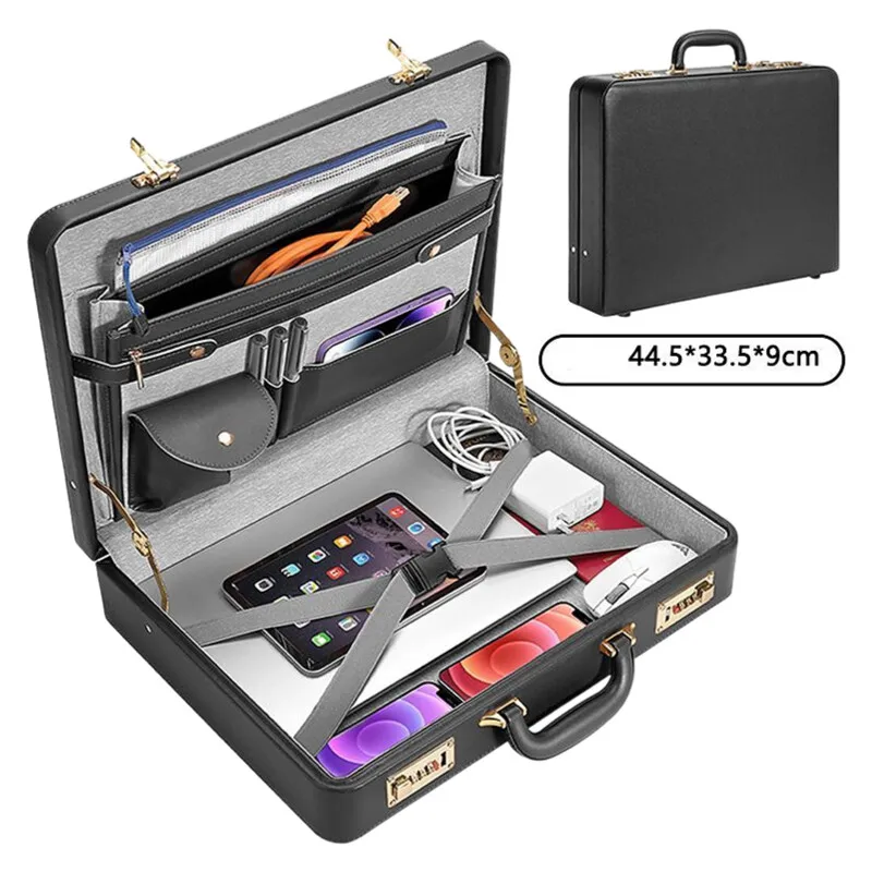 Amazon Advanced Code Lock Leather Handheld Document Storage Briefcase
