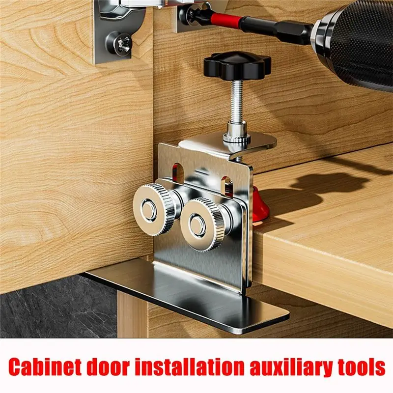 A7THK-Multi Functional Woodworking Cabinet Door Installation Locator Adjustable Auxiliary Stainless Steel